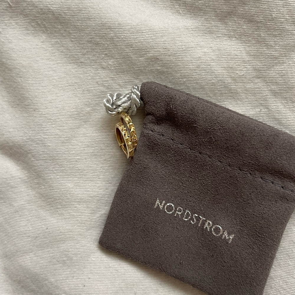 BONY LEVY 14K Gold Textured Huggie Hoop Earrings - Picture 6 of 7